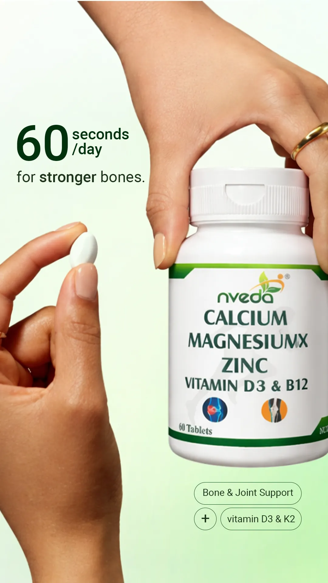 Supplements static ad: "ZINC VITAMIN D3 & B12 60 Tablets"
